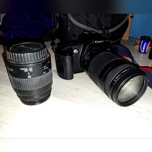 Canon EOS RebelG With 35mm and 75mm lens AND Accessories and padded Lowepro bag